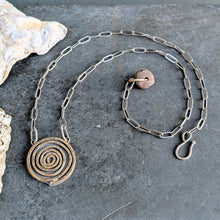 Load image into Gallery viewer, Mixed Metal Spiral Necklace