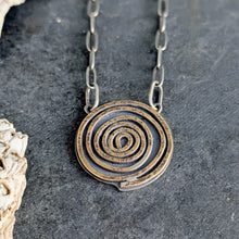 Load image into Gallery viewer, Mixed Metal Spiral Necklace