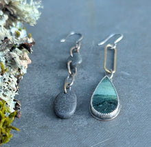Load image into Gallery viewer, Beach Stone and Opalized Wood Asymmetricals