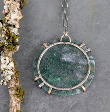 Load image into Gallery viewer, Green Moss Agate Slice Necklace
