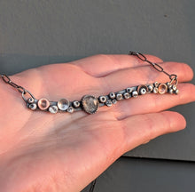 Load image into Gallery viewer, Aquamarine and Mixed Metal Barnacle Collar Necklace