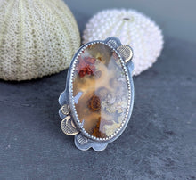Load image into Gallery viewer, Moss Agate Statement Ring - size 8.5