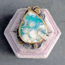 Load image into Gallery viewer, Cloudscape Plume Agate Statement Ring - size 8