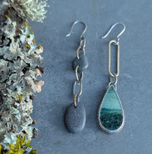 Load image into Gallery viewer, Beach Stone and Opalized Wood Asymmetricals