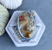 Load image into Gallery viewer, Moss Agate Statement Ring - size 8.5