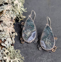 Load image into Gallery viewer, Moss Agate Forest Earrings