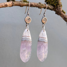 Load image into Gallery viewer, Amethyst Spiral Earrings