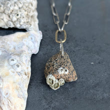 Load image into Gallery viewer, Beach Stone Necklace with Handmade Chain