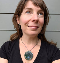 Load image into Gallery viewer, Green Moss Agate Slice Necklace