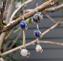 Load image into Gallery viewer, Night Sky Asymmetrical Earrings