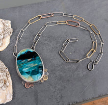 Load image into Gallery viewer, Opalized Wood Statement Necklace