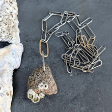 Load image into Gallery viewer, Beach Stone Necklace with Handmade Chain