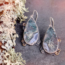 Load image into Gallery viewer, Moss Agate Forest Earrings