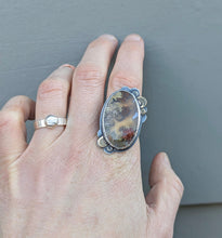 Load image into Gallery viewer, Moss Agate Statement Ring - size 8.5