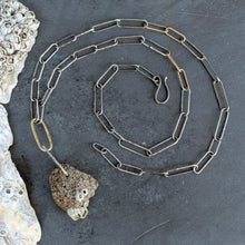 Load image into Gallery viewer, Beach Stone Necklace with Handmade Chain