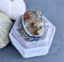 Load image into Gallery viewer, Moss Agate Statement Ring - size 8.5