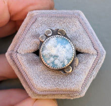 Load image into Gallery viewer, Cloudscape Plume Agate Statement Ring - size 6.5