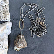 Load image into Gallery viewer, Beach Stone Necklace with Handmade Chain