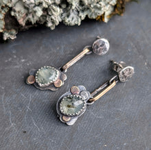 Load image into Gallery viewer, Prehnite Forest Floor Earrings