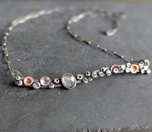 Load image into Gallery viewer, Aquamarine and Mixed Metal Barnacle Collar Necklace