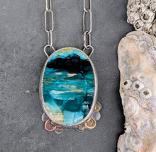 Load image into Gallery viewer, Opalized Wood Statement Necklace
