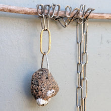 Load image into Gallery viewer, Beach Stone Necklace with Handmade Chain