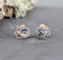 Load image into Gallery viewer, Moss Agate Forest Floor Earrings