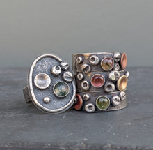 Load image into Gallery viewer, Moss Agate Coastline Ring - size 8.5