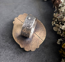 Load image into Gallery viewer, Cloudscape Plume Agate Statement Ring - size 8.25