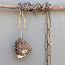 Load image into Gallery viewer, Beach Stone Necklace with Handmade Chain