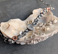 Load image into Gallery viewer, Aquamarine and Mixed Metal Barnacle Collar Necklace