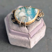Load image into Gallery viewer, Cloudscape Plume Agate Statement Ring - size 8