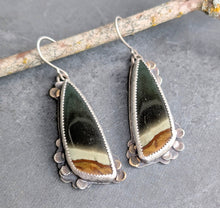 Load image into Gallery viewer, Horizon Earrings - Polychrome Jasper Asymmetricals