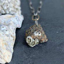 Load image into Gallery viewer, Beach Stone Necklace with Handmade Chain