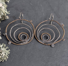 Load image into Gallery viewer, Tree Ring Hoop Earrings