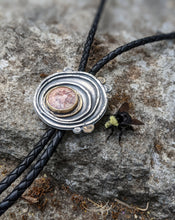 Load image into Gallery viewer, Fossil Coral Tree Ring Bolo Tie