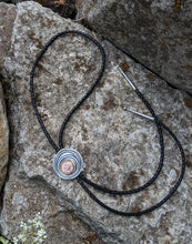 Load image into Gallery viewer, Fossil Coral Tree Ring Bolo Tie