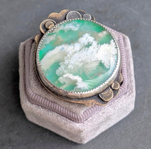 Load image into Gallery viewer, Cloudscape Plume Agate Statement Ring - size 8.25
