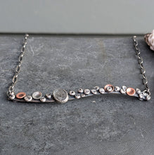Load image into Gallery viewer, Aquamarine and Mixed Metal Barnacle Collar Necklace
