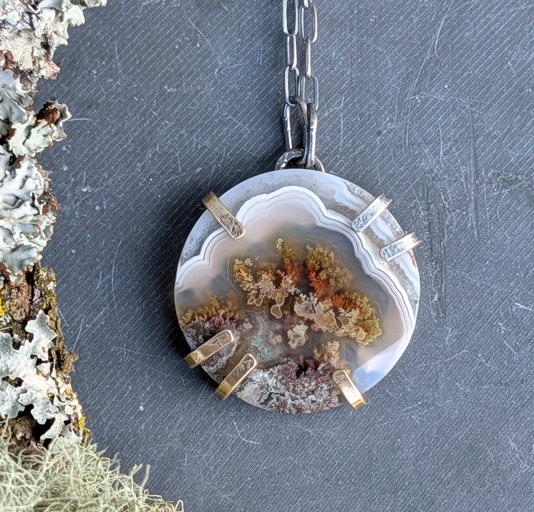 Moss Agate Slice Necklace