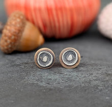 Load image into Gallery viewer, Mushroom Spore Print Earrings - made to order
