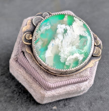Load image into Gallery viewer, Cloudscape Plume Agate Statement Ring - size 8.25
