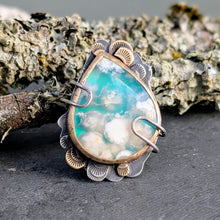 Load image into Gallery viewer, Cloudscape Plume Agate Statement Ring - size 8
