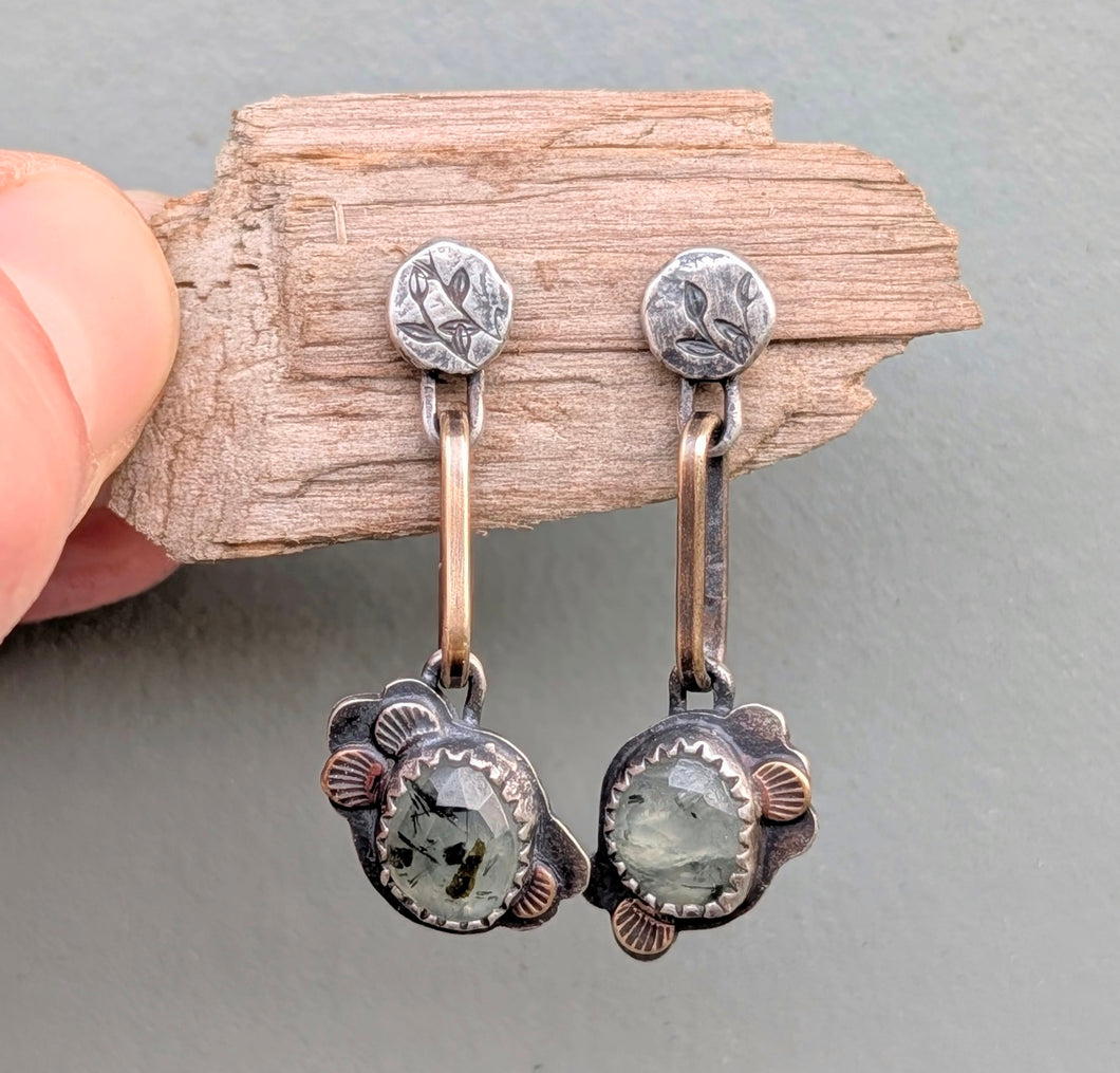 Prehnite Forest Floor Earrings