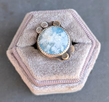 Load image into Gallery viewer, Cloudscape Plume Agate Statement Ring - size 6.5
