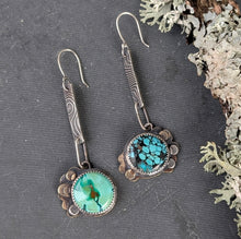 Load image into Gallery viewer, Turquoise Forest Floor Earrings
