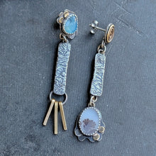 Load image into Gallery viewer, Dendritic Agate Asymmetricals with Fringe
