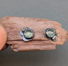 Load image into Gallery viewer, Green Kyanite Forest Floor Earrings
