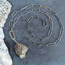 Load image into Gallery viewer, Beach Stone Necklace with Handmade Chain
