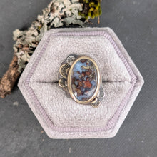 Load image into Gallery viewer, Reserved for S - Moss Agate and Mixed Metal Lace Ring - size 5

